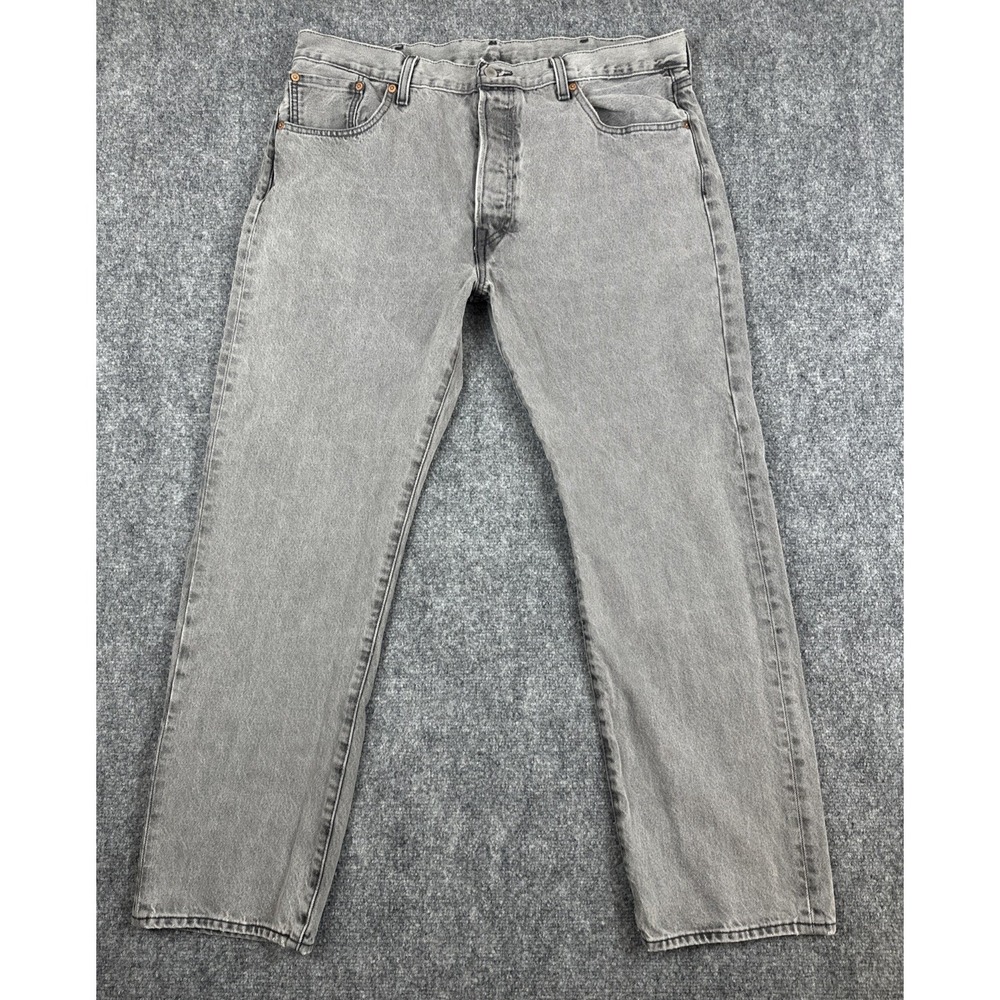 Levi's 501 Original Fit Jeans Men's 38x32 Grey Wash Button Fly